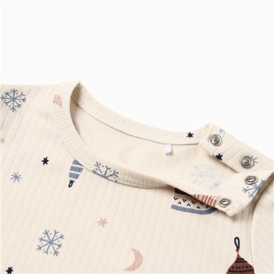 Костюм детский (джемпер и брюки) «Крошка Я. Новогодние игрушки», рост 68-74 см