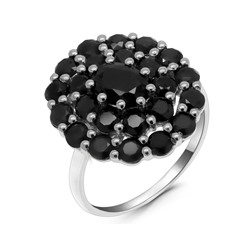 Кольцо из серебра сапфир корунд, Пион