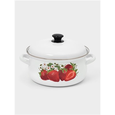 Кастрюля эмалированная, 4 л, d=26 см, с крышкой, белая