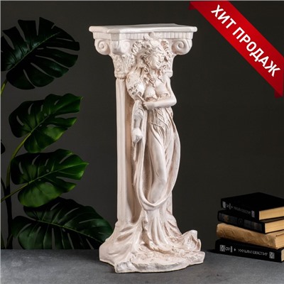 Колонна декоративная «С девушкой», гипс, состаренная, 65 см