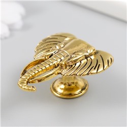 Ручка для шкатулки металл «Голова слона», состаренное золото, 4.5×4.2 см