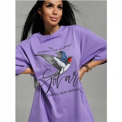 Футболка Амина (лиловый птичка)