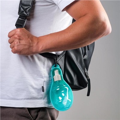 Поилка прогулочная, 300 мл, фигурная, с мягким носиком, пластик, бирюзовая