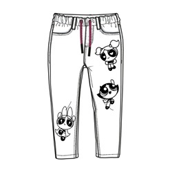 Брюки текстильные джинсовые для девочек