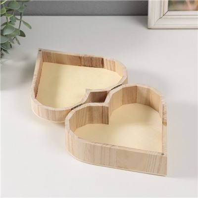 Шкатулка для росписи дерево «Сердце», основа для творчества, крышка на магнитах, 16×16×6 см