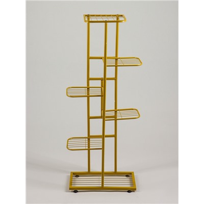Подставка для цветов Greengo, 6 полок, 44×22×105 см, напольная, металл, цвет золотой