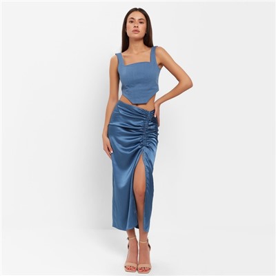 Юбка миди на кулиске женская MIST: Classic Collection размер 46, синяя