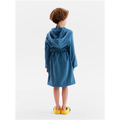 Халат детский «Экономь и Я», размер 34, хлопок 100%, морская волна