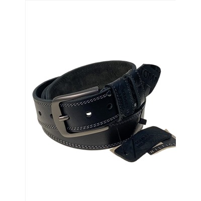 Ремень мужской из натуральной кожи, цвет черный