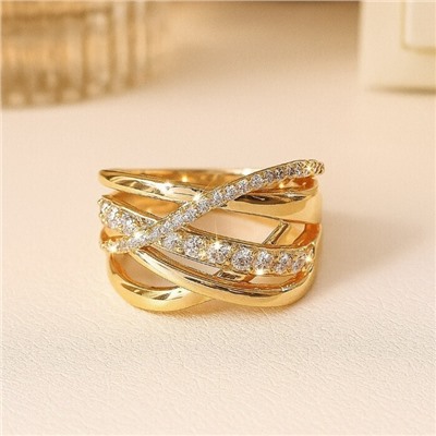 Кольцо 18 р коллекция "Xuping" покрытие позолота, вставка: фианиты, цвет: прозрачный, арт.101.315-18