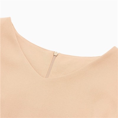 Платье миди женское с поясом MINAKU: Casual collection, бежевое, размер 50