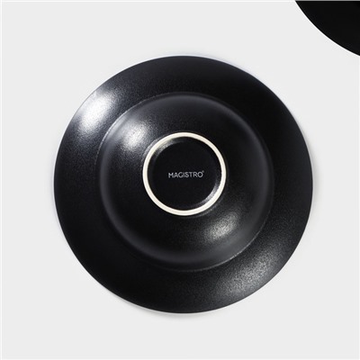 Тарелки для пасты Magistro Carbon, d=19,5 см, набор 2 шт, фарфор, чёрные
