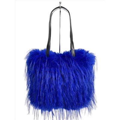 Женская сумка из искусственного меха, цвет синий