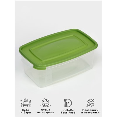 Набор контейнеров пищевых Доляна, 3 шт.: 1 л, 18.5×12×7 см, прямоугольные, прозрачные, МИКС
