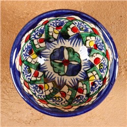 Пиала узбекская Риштанская Керамика «Узоры», 110 мл, d=8.5 см, синяя МИКС