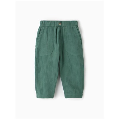 Брюки «Крошка Я. Муслин», рост 92 см, зелёные