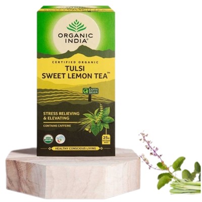 Organic India Tulsi Sweet Lemon Tea / Органик Индия чай из Тулси и лимоном 25 Чайные пакетики