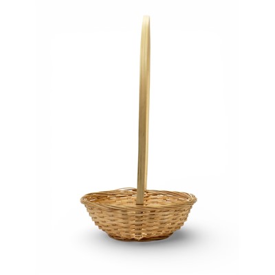 Корзина плетёная для хранения, 20×20×8 см, ручка h=21 см, бамбуковая, цвет натуральный, Greengo