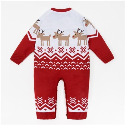 Комбинезон детский вязаный «Крошка Я. Оленята», рост 80-86 см
