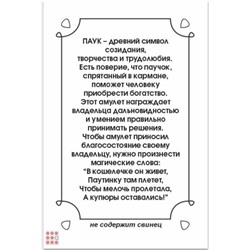 Талисман Паук золотой в кошелек