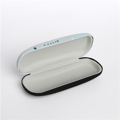 Футляр для очков на хлопушке, длина 16 см, голубой