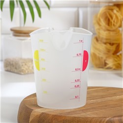 Кувшин мерный IDEA, 1 л, пластик, прозрачный