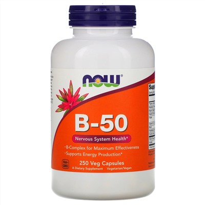 Now Foods, B-50, 250 растительных капсул