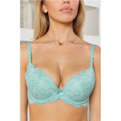 Бюстгальтер кружевной HoneyFormat 8038 с формованной чашей (Мятный)