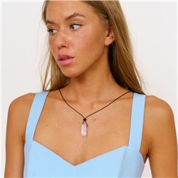 Подвеска на шнурке из натурального камня Розовый Кварц, 1023, арт.218.212