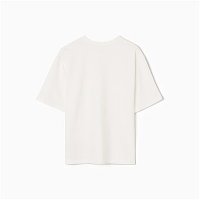 Футболка женская оверсайз с нашивкой MINAKU: One Most Brand, цвет экрю, размер 42