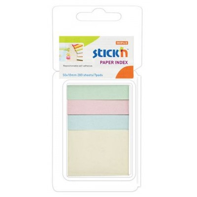 Закладки с клеевым краем Stick`n 12х50 мм 4цвх40л 21616 (969944) Hopax