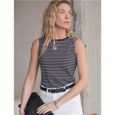 Топ в полоску из премиального хлопка с эластаном