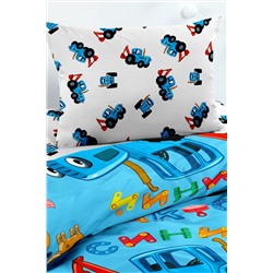 КПБ 1.5 поплин "Синий трактор" (70х70) рис. 16488-2/16438-1 Алфавит