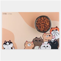 Коврик под миску «Милые котята», 43×28 см