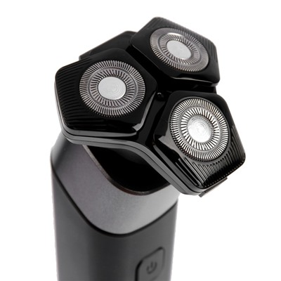 Электробритва Energy EN-729, роторная, 5 Вт, 3 головки, влажное бритьё, от АКБ, чёрная