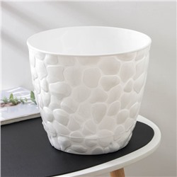 Горшок для цветов с поддоном «Камни», 8 л, пластиковый, белый