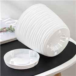 Горшок для цветов с поддоном «Дюна», 3 л, пластиковый, белый