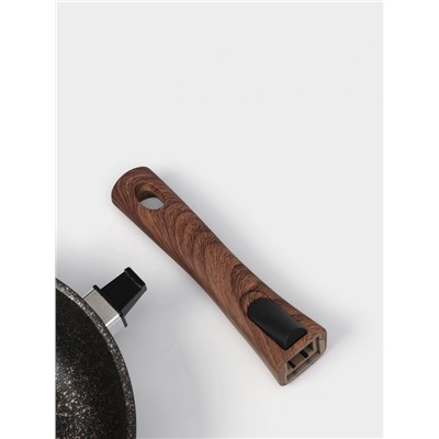 Сковорода KUKMARA Granit ultra original, d=24 см, съёмная ручка, антипригарное покрытие, алюминий, чёрная