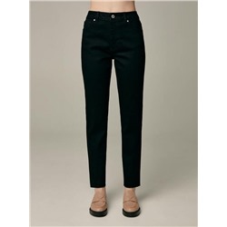 Высокая посадка CONTE CON-601 Черные джинсы straight c необработанным краем