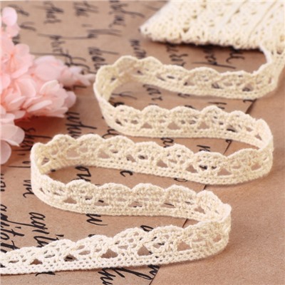 Кружево вязаное, 13 мм, 15±1 м, бежевое