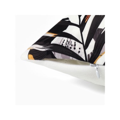 Наволочка декоративная «Этель» Golden tropics, 40×40 см, велюр