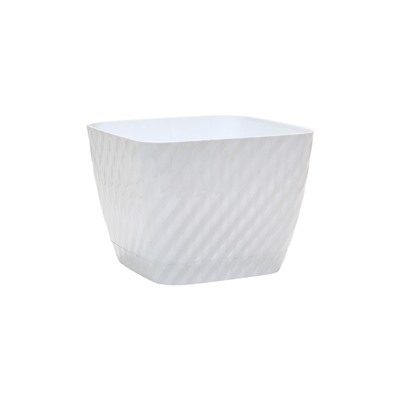 УЦЕНКА Горшок для цветов с поддоном 15л d30см h23см "Классика", цвет белый