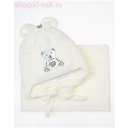 25-3-F Комплект для девочки флис (шапка+снуд) (48-50)