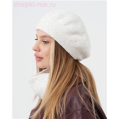 Эльза пряжа Альпака пайетки Берет (56-58)