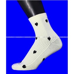 AMIGOBS носки женские цветные в рубчик с принтом "Сердечки" арт. 9503-2