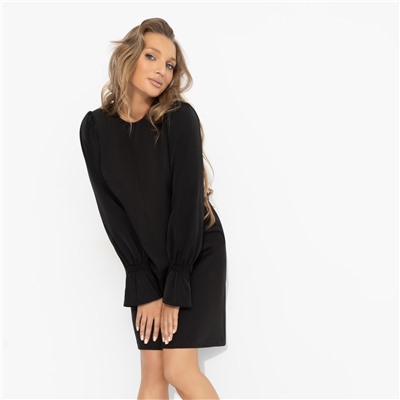 Платье комбинированное с шёлком, Дерзкая леди (черное)