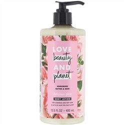 Love Beauty and Planet, Delicious Glow, лосьон для тела, с маслом мурумуру и розой, 400 мл (13,5 жидк. унции)