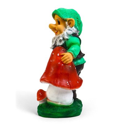 Садовая фигура из полистоуна «Гном с грибом», 40×22×50 см