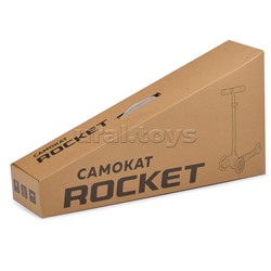 Самокат трёхколёсный ROCKET колёса PU, цвет розовый