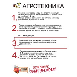 Семена Кориандр - кинза «Кин-Дза-Дза», 2 г, «Рецепты дедушки Никиты»